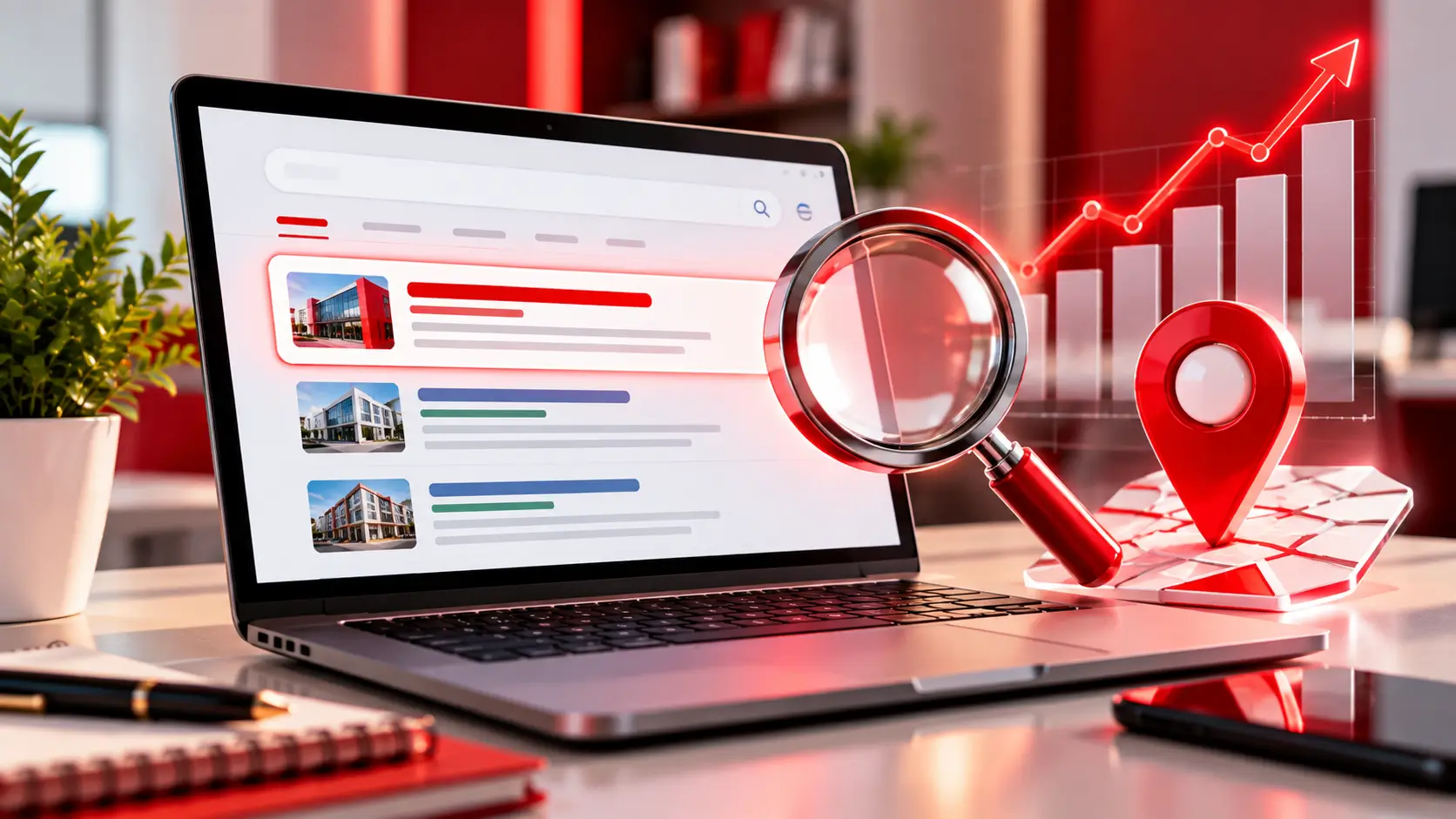 Search results page on a laptop with the top result highlighted